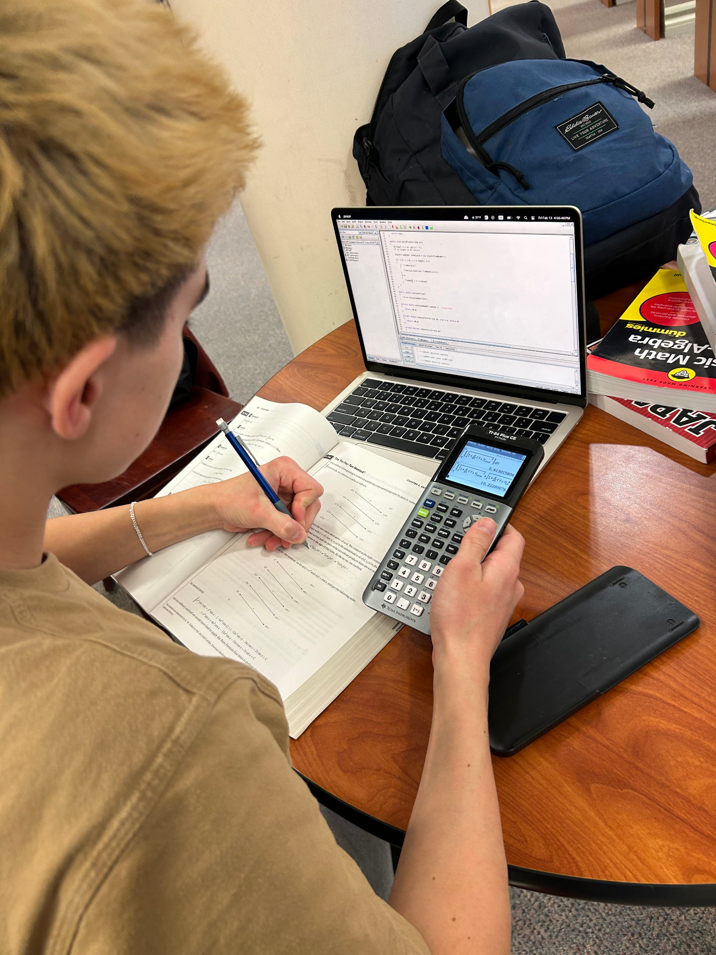 Tutor working through a problem